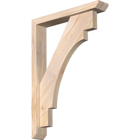 Ekena Millwork Merced Slat Smooth Bracket w/ Offset Brace, Douglas Fir, 3 1/2"W x 20"D x 28"H BKT0402X20X28MRC06SDF